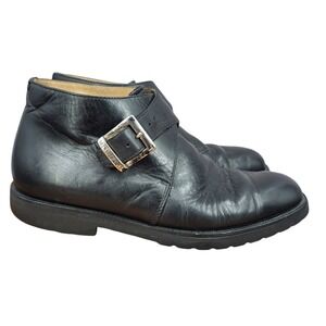 Kenneth Cole Boots Mens 7 Black Leather Monk Strap Dress Shoes‎ Italy Vtg 90s